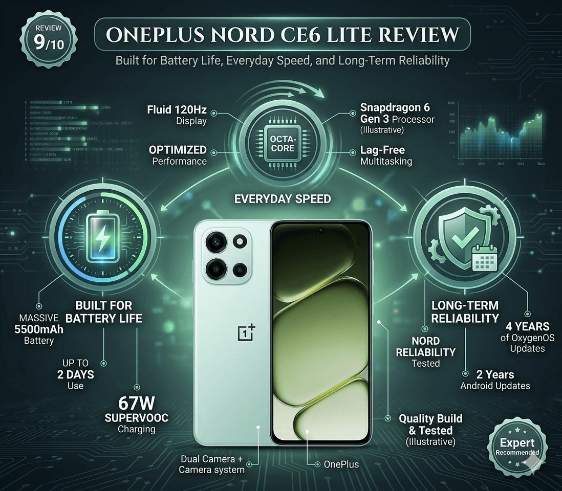 OnePlus Nord CE6 Lite Review: Built for Battery Life, Everyday Speed, and Long-Term Reliability