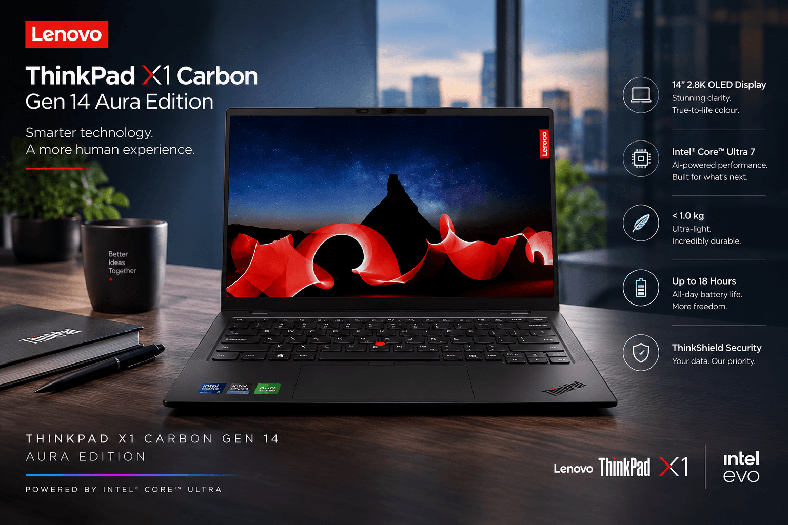 Lenovo ThinkPad X1 Carbon Gen 14 Aura Edition Review: The Business Ultraportable At 2.15 Pounds With Intel Core Ultra Panther Lake—But $2,249 Price and Soldered Memory Demand Evaluation Against Desktop-Bound Alternatives