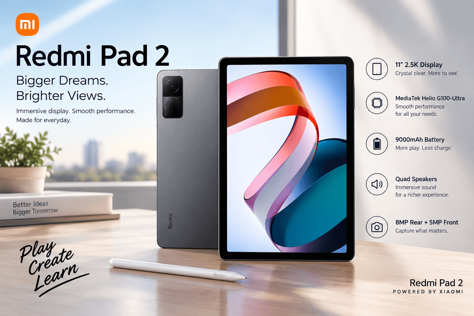 Xiaomi Redmi Pad 2 Review: A 2.5K, Quad-Speaker Budget Tablet That Punches Above Its Price—But Helio G100 Ultra and 90Hz LCD Show Where Xiaomi Cut Corners