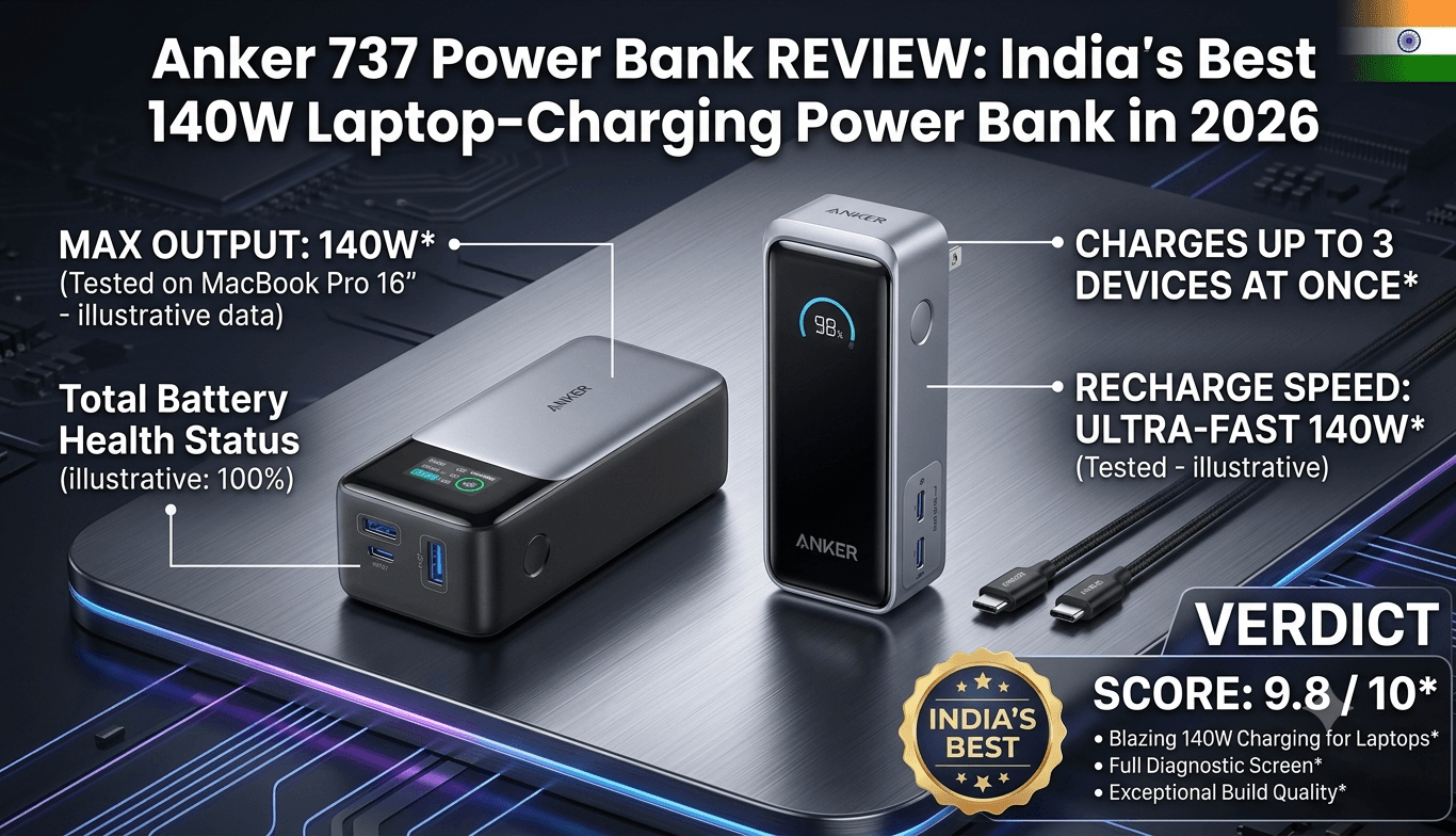 Anker 737 Power Bank Review: India's Best 140W Laptop-Charging Power Bank in 2026