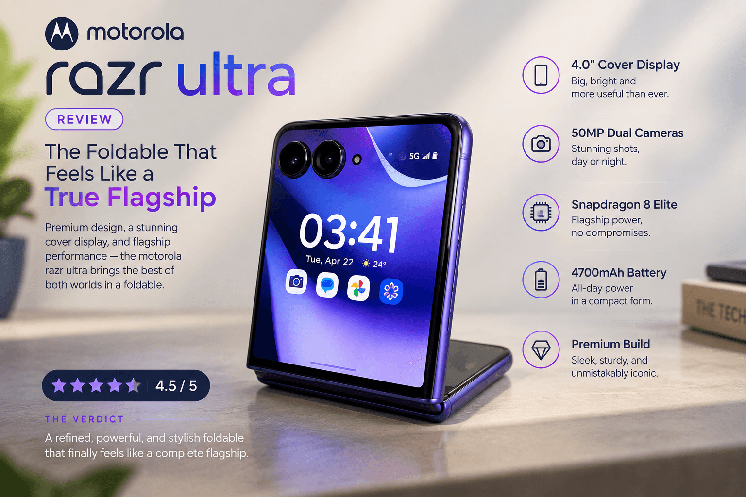 Motorola Razr Ultra 2026 Review: The Foldable That Nails Battery Life But Demands Justification for a $1,500 Price Tag With Unchanged Design and Outdated Processor